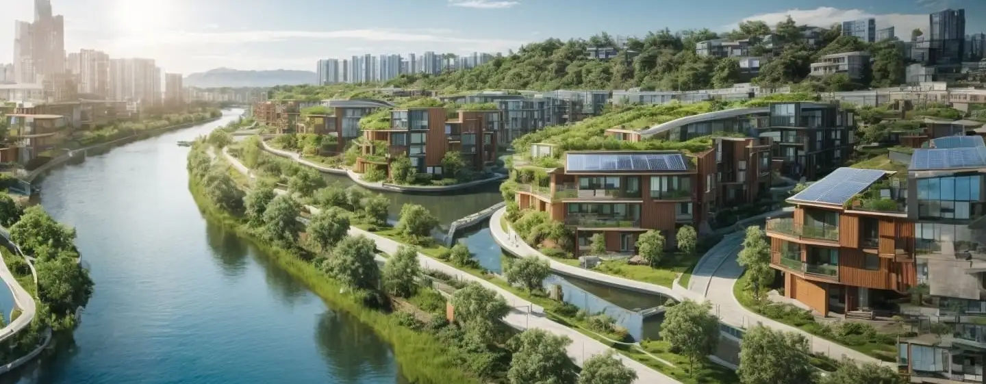 Vue aérienne de résidences modernes - JETUDY diagnostics immobiliers